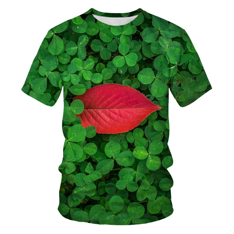 

2021 summer fashion new Lu Ye from a little red 3D printed pattern men's leisure short-sleeved T-shirt top