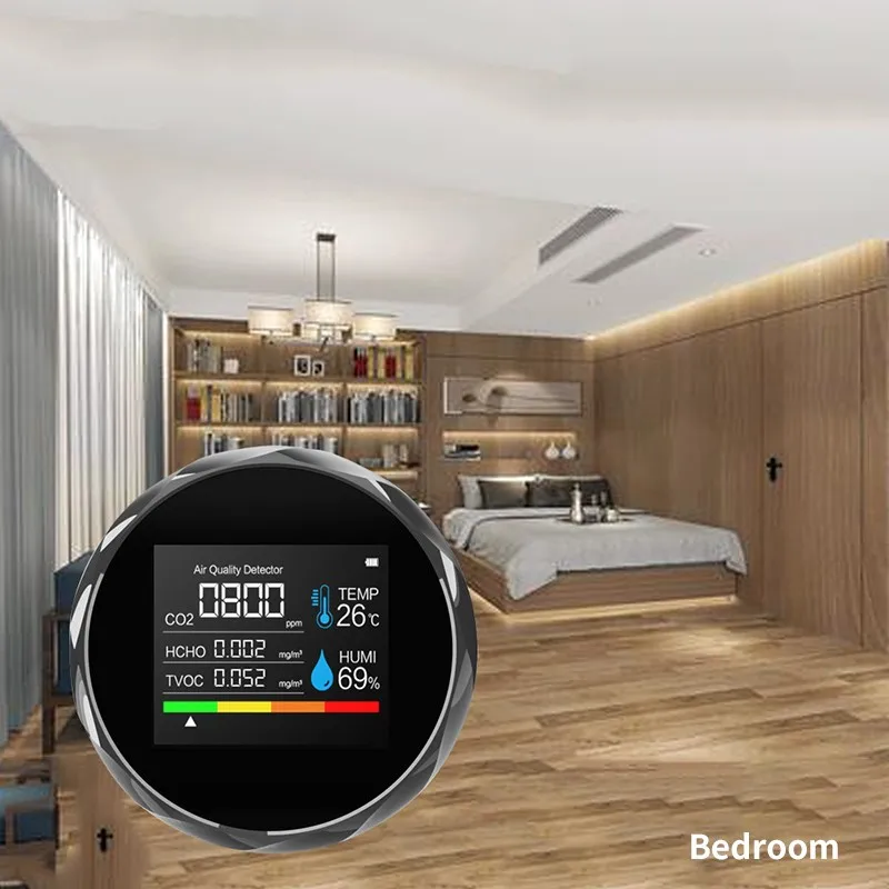 

Carbon Dioxide Detector Multifunctional CO2 Sensor Air Quality Formaldehyde Concentration Temperature Humidity Detection Sensor