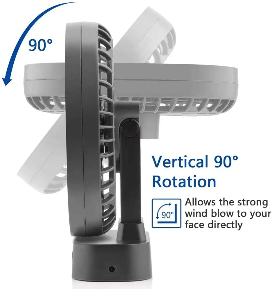 

Mini USB Fan Rechargeable Battery Fan with Timer Strong Wind 3 Speed 7 Fan Leaf Desktop Portable Quiet Office Camping Outdoor