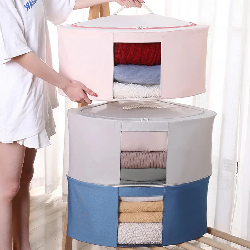 

Clothes Quilt Storage Box Large Capacity Folding Closet Organizer Waterproof Oxford Cloth Toys Sundries Organizer Home Storage