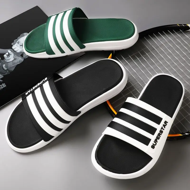 

Lisapie non-slip bathroom slippers women Summer trend Sole Striped Beach Wear-resistant slides women Footwear Indoor slippers