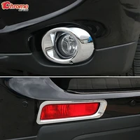 for mitsubishi outlander 2013 2014 chrome front rear fog light foglight lamp cover trim bumper protector decoration car styling