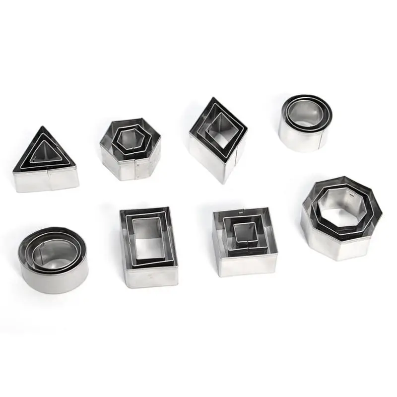 Cookie Cutter 24 Pcs/set Stainless Steel Fondant Cake Baking Mold Round Heart Flower Star Shape Biscuit Decorating Moulds |