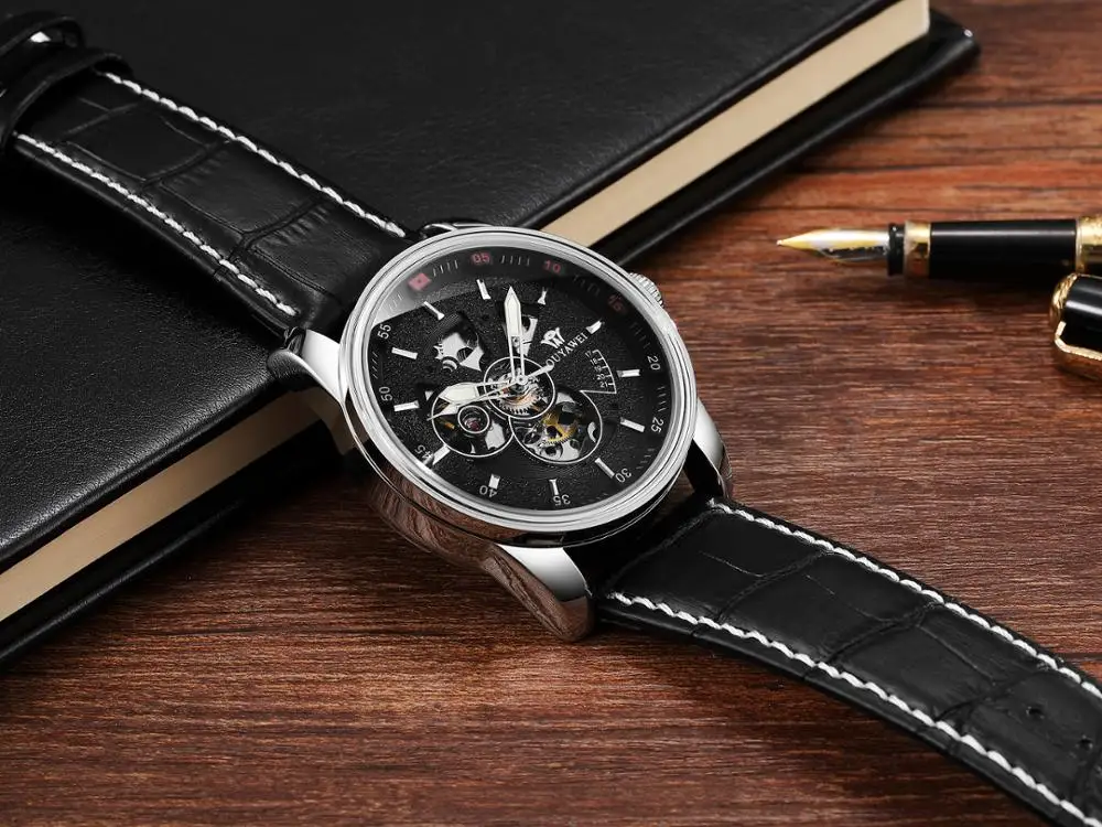 

OYW Skeleton Watches Mechanical Automatic Watch Men Clock White Casual Business Waterproof self wind Wrist Watch Relojes Hombre