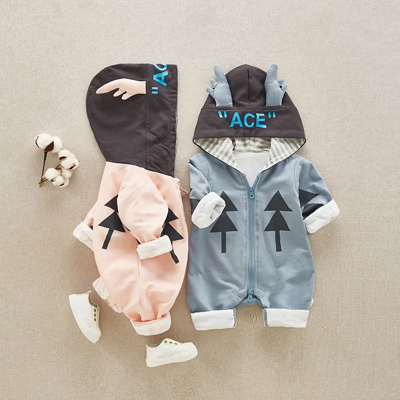 Хлопковый комбинезон для новорожденных мальчиков и девочек детские осенние