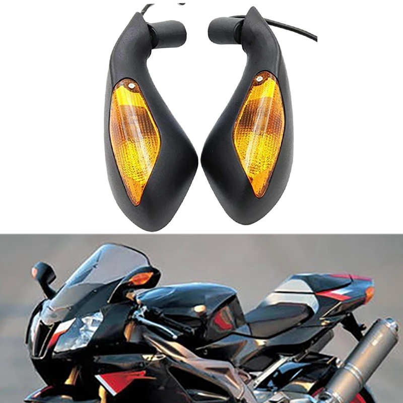

2Pcs Motorcycle Rearview Mirror Turn Signal Retrofit Side Mirror Reflector for Aprilia RSV 1000 2004-2008