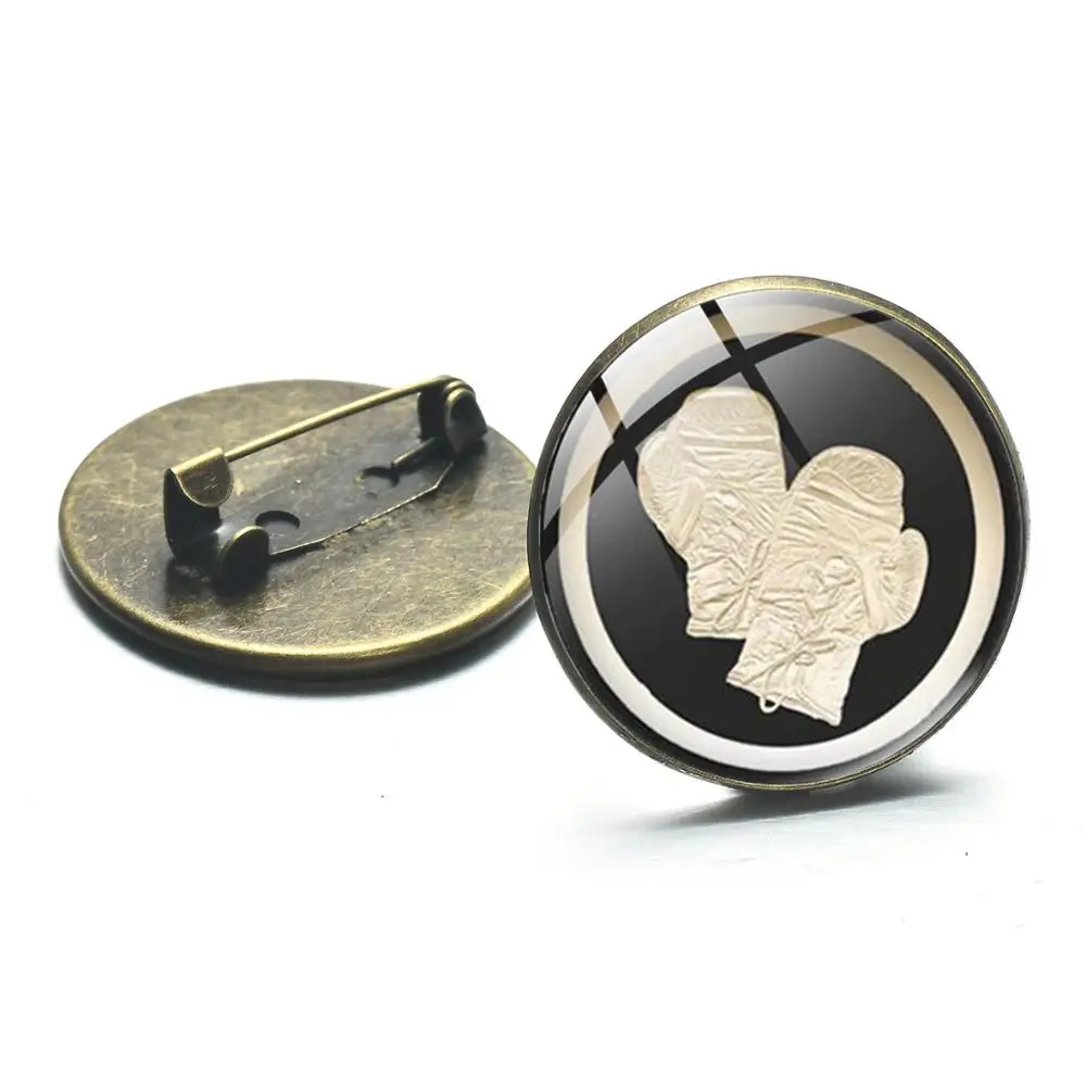 Боксерские перчатки стеклянные Броши с фотографией бронзовый цвет