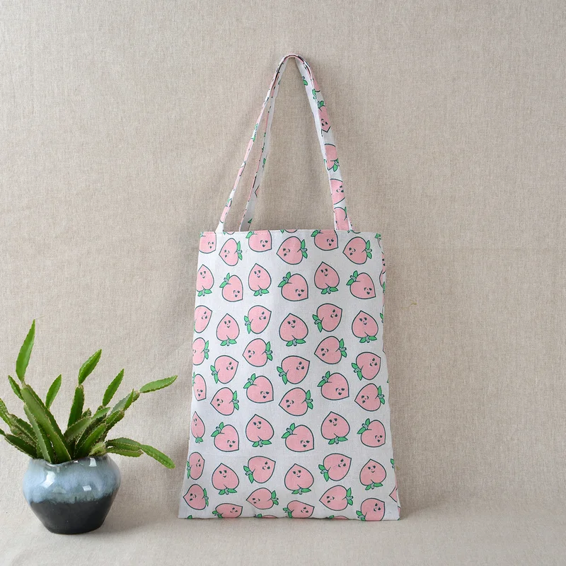 Многоразовая Женская Холщовая Сумка-тоут с милым принтом хлопковые экологически