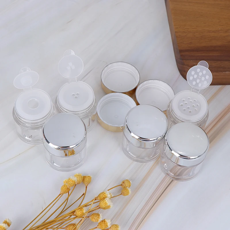 

1/3/12 Holes 5ml Plastic Empty Loose Powder Pot With Sieve Portable Sifter with Black Cap Cosmetic Makeup Jar Container Handheld