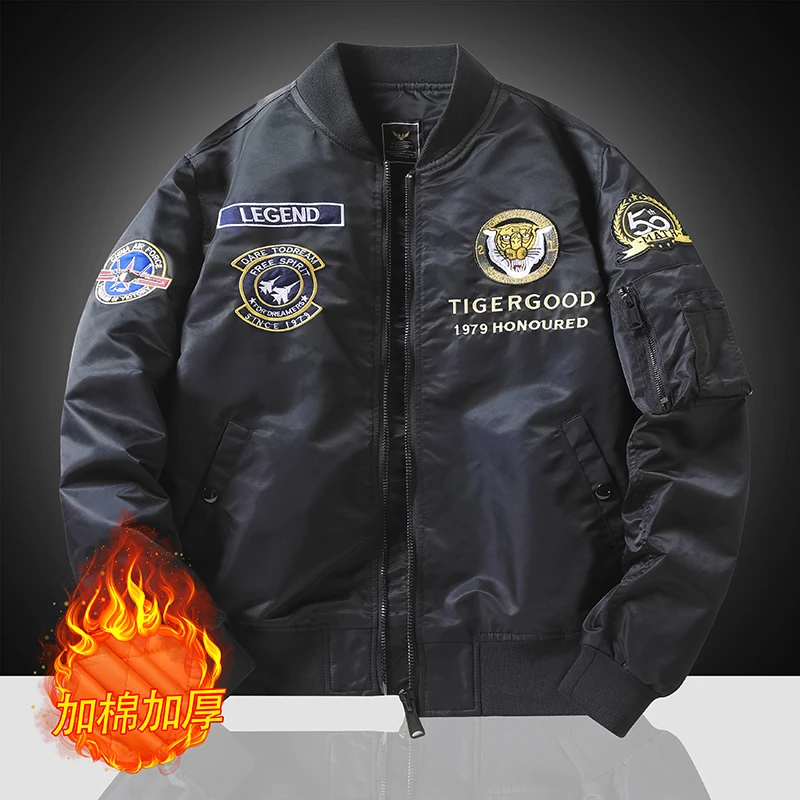 Куртка мужская бейсбольная в стиле хип хоп с вышивкой тигра|Мужские куртки| |