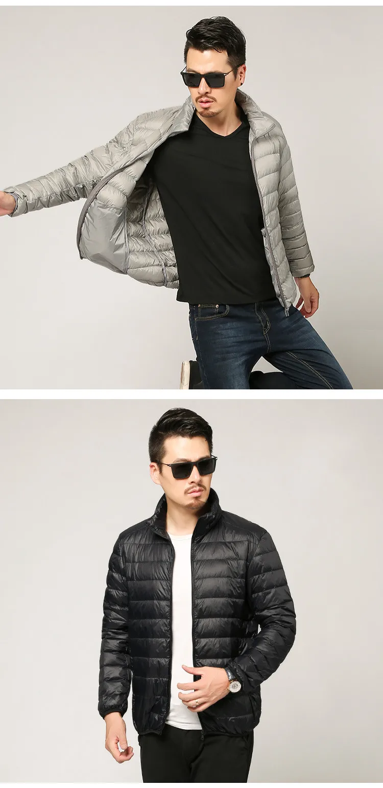 Multi-color Winter Fashion Brand Ultralight Duck Down Jacket Men Hooded Streetwear Light Feather Waterproof Warm Coat 4XL