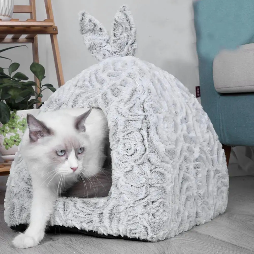 Домик для кошек в зимний питомник для домашних животных, собак, кошек, палатка, домик, питомник, зимние теплые гнезда, мягкий складной коврик для сна, кровать для кошек