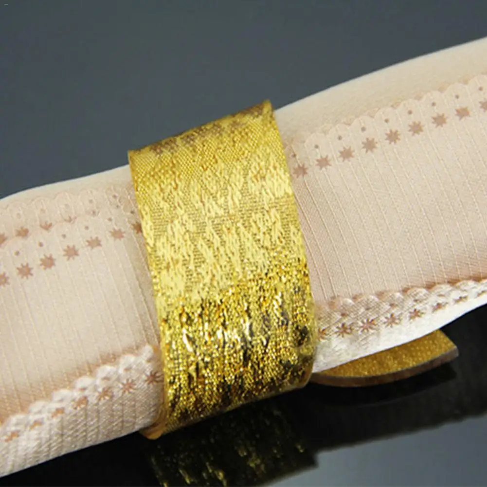 Акриловая Пряжка для салфеток Золотое кольцо тканевое свадебные праздничные