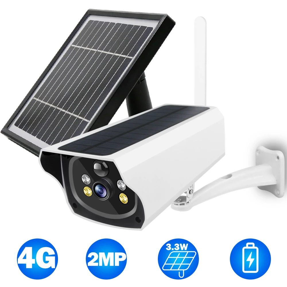 

4G IP Камера на открытом воздухе 1080P HD CCTV Камера Wi-Fi домашней безопасности Камера Батарея Мощность внешний 3,3 W Панели солнечные Цвет Ночное вид...