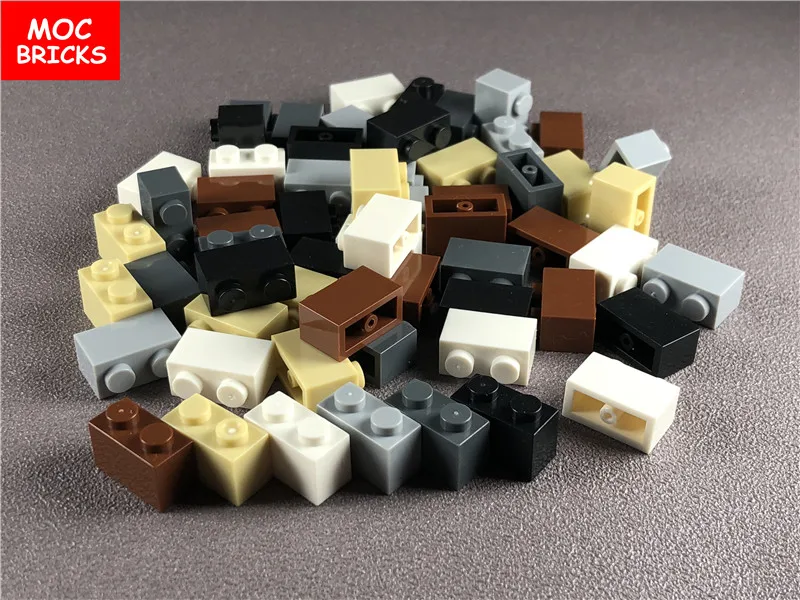 100 шт./лот MOC Кирпичи DIY красочный кирпич 1x2 с нижней трубкой подходит для 3004
