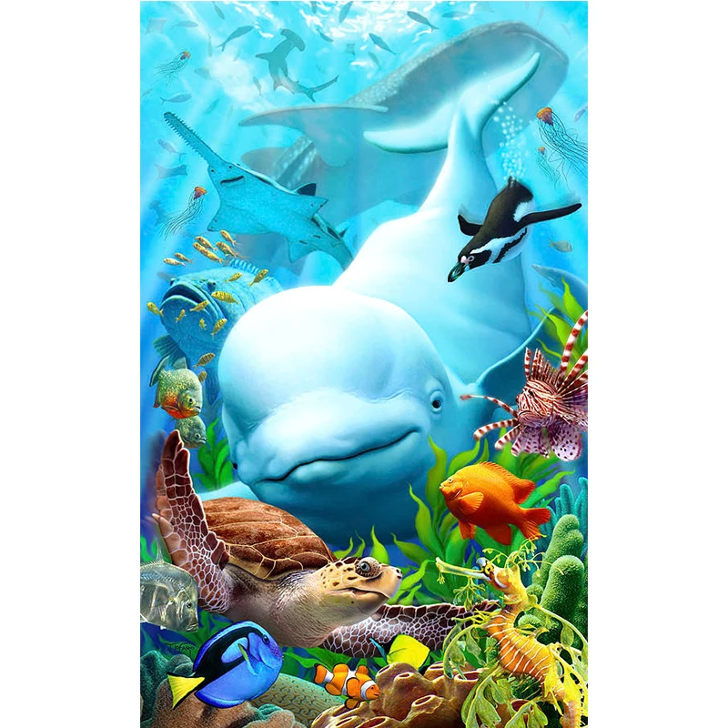 

5D Белуга КИТ подводный полный квадратный алмаз краска ing крестиком наборы искусство Высокое качество животное 3D краска алмазами