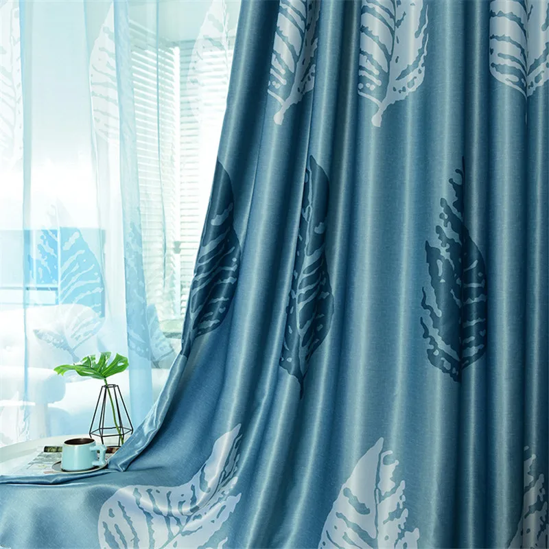Затемняющие шторы Byetee для спальни занавески на окна с листьями гостиной