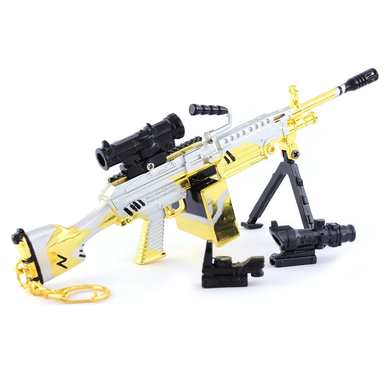 M249 сплав золота мини оружие Модель Игрушечная модель пистолета для украшением в