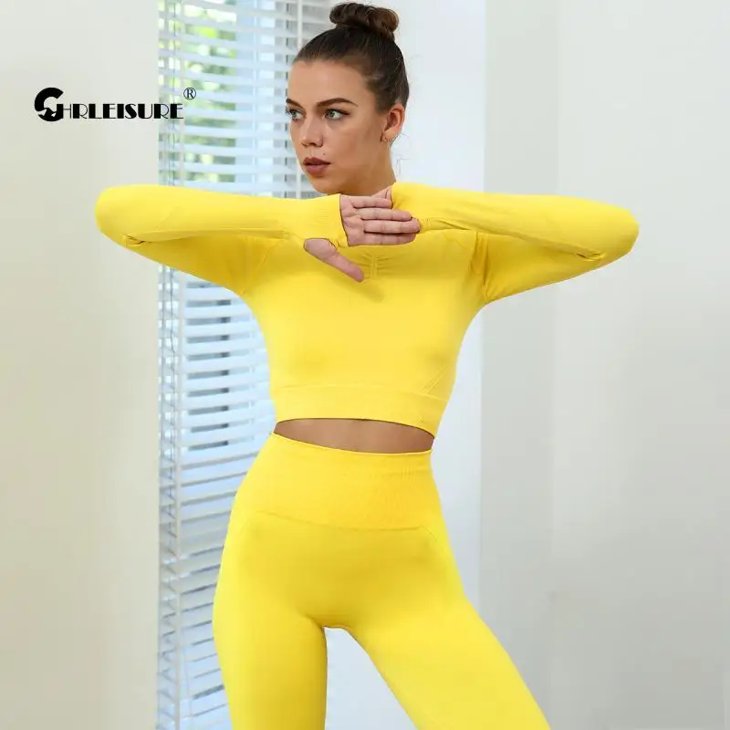 Спортивный комплект CHRLEISURE с длинными рукавами однотонный Комплект для занятий