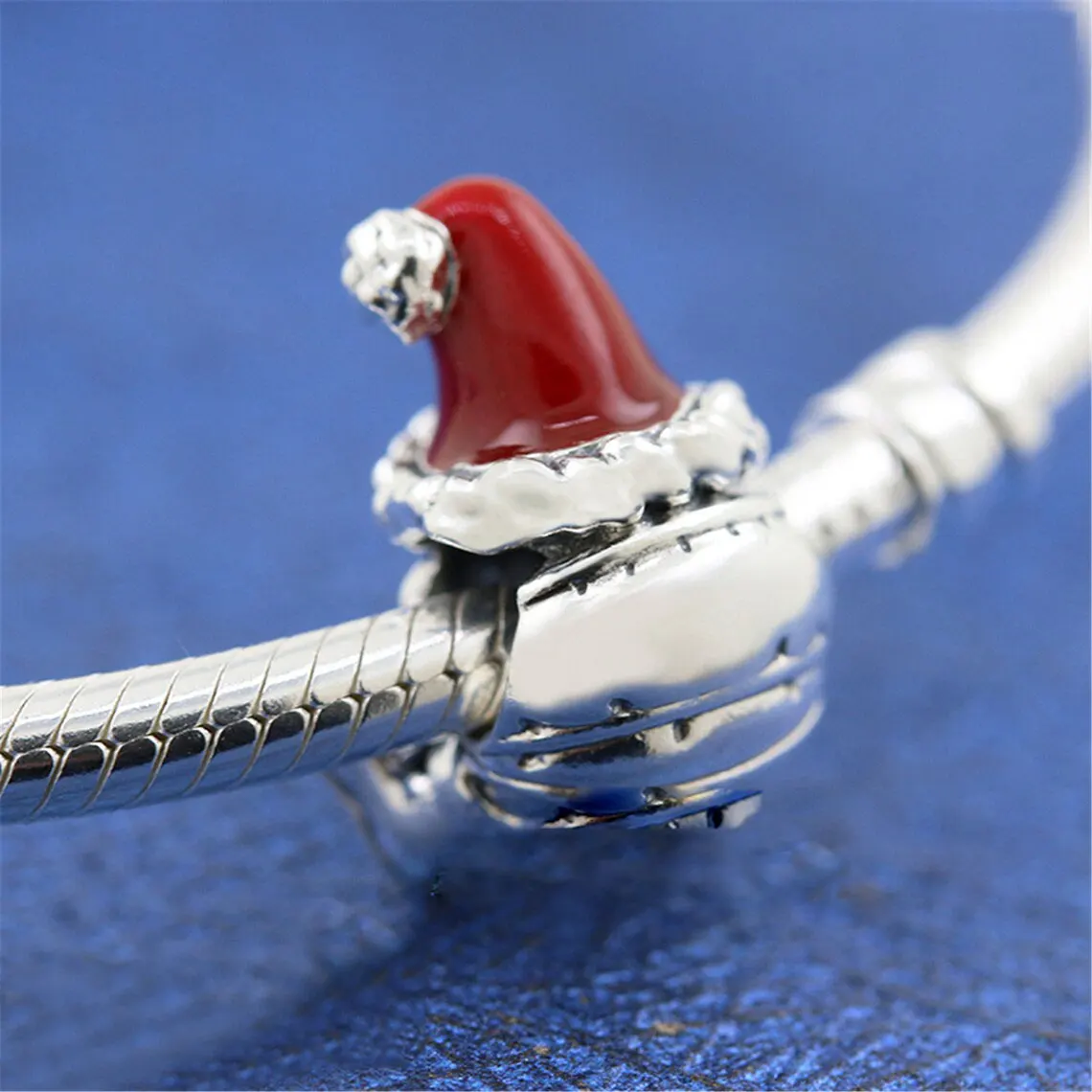 Женская серебряная подвеска в виде Санта-Клауса и подарочный Шарм-бусина с