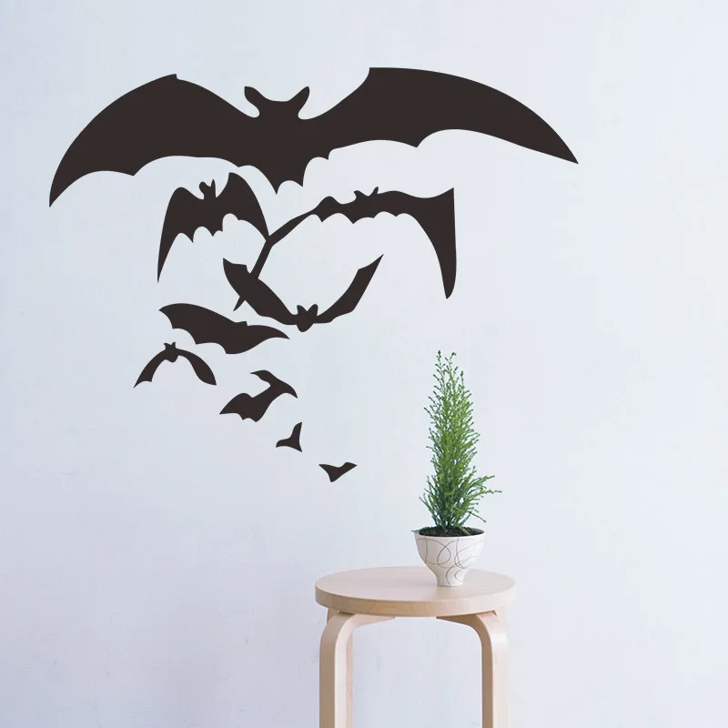 В готическом стиле Хэллоуина летучая мышь Наклейка на стену принт чёрной летучей