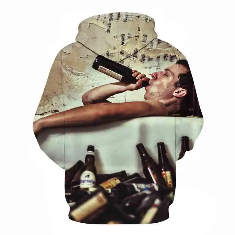 

2020 Spring and Autumn 3D Printing Hoodie Men's Women's Beer Hip Hop Sports Long Sleeve Hoodie Sports Top