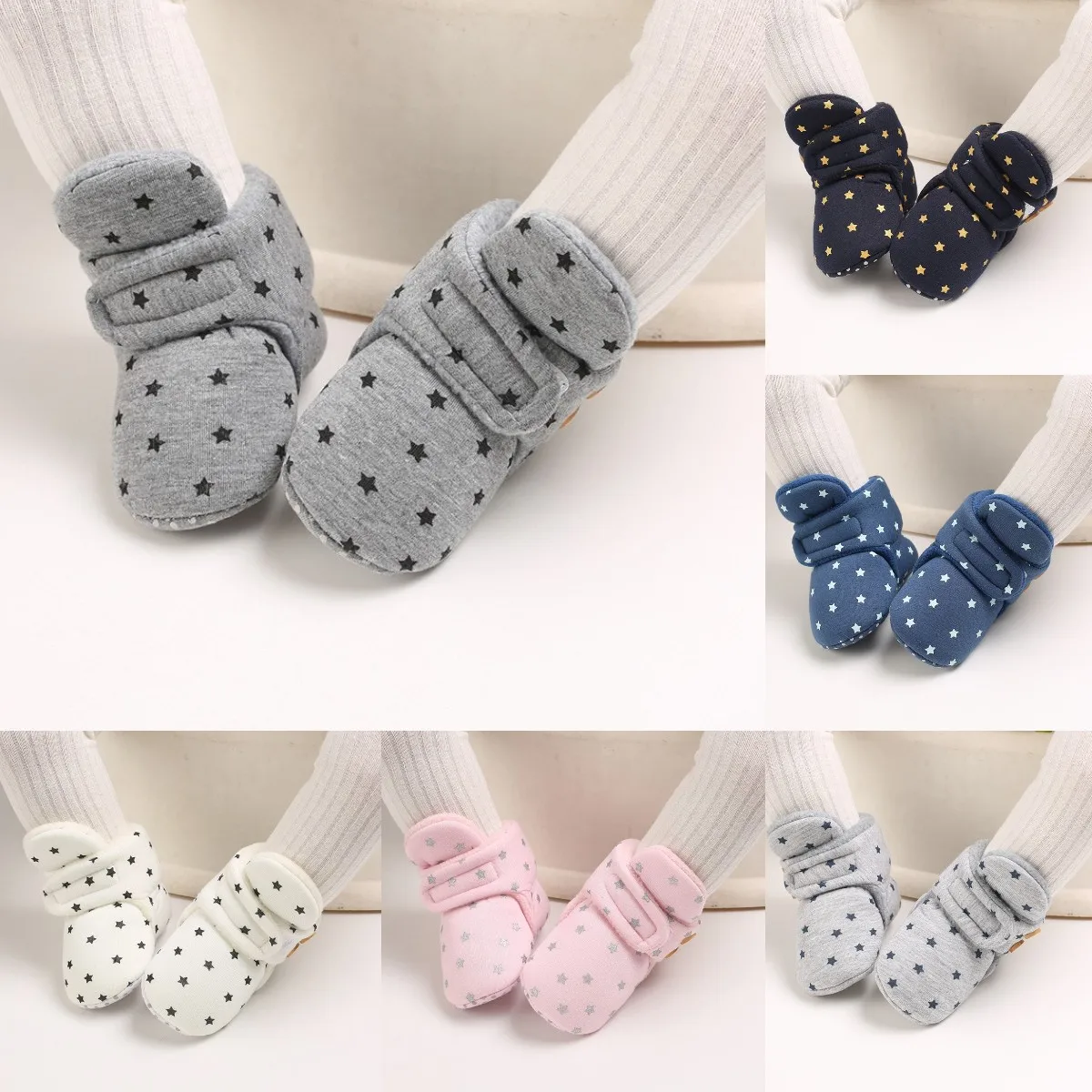 Winter Baby Boots Infant Girls Boys First Walkers Toddler Newborn Cute Star Print Shoes Super Keep Warm Booties Boot |
