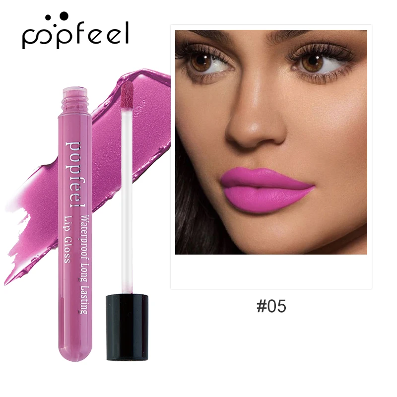 POPFEEL 12 Colors Matte Lip Gloss Long Lasting Lip Tint Sexy Pigment Lip Makeup Waterproof Lipgloss Nude Velvet Liquid Lipstick