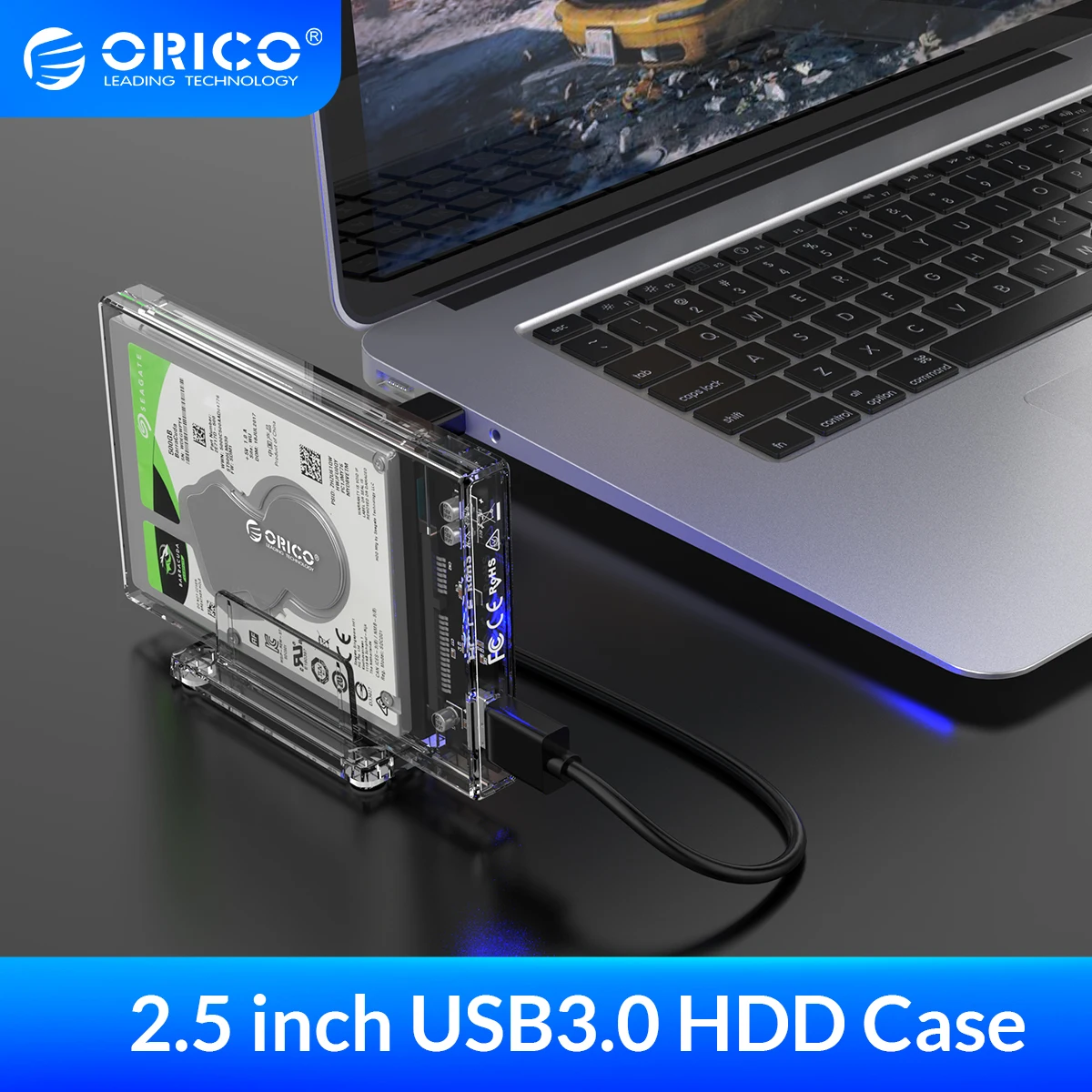 ORICO HDD чехол 2 5 ''SATA к USB 3 0 прозрачный корпус для жесткого диска с подставкой SSD