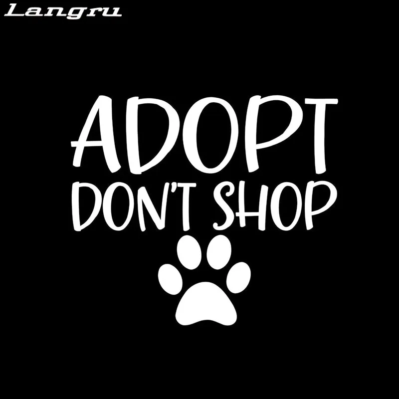 Langru принятый не покупайте спасательный собачий питомец любовь лапа принт щенок