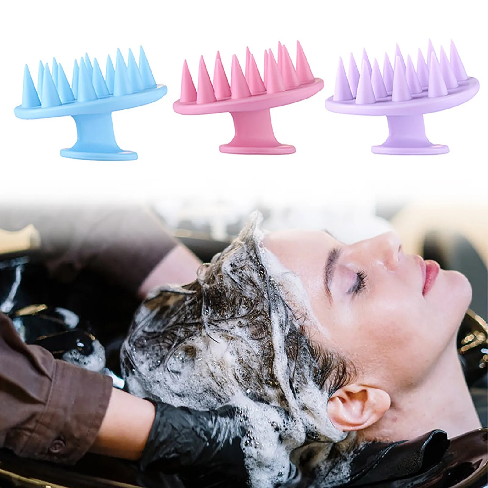 

Shampoo Massage Comb Scalp Hair Care Tool Cleaning Bath Brush Soft Tooth Head Shower Spa Handheld Dwarf Accessories