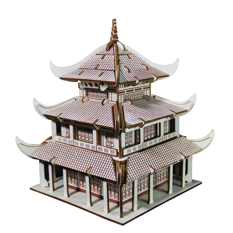 

Chinese Historic Buildings Model 3D Wooden Puzzle Games Assembly Model Kits Toys for Children Kids Girls Birthday Gift