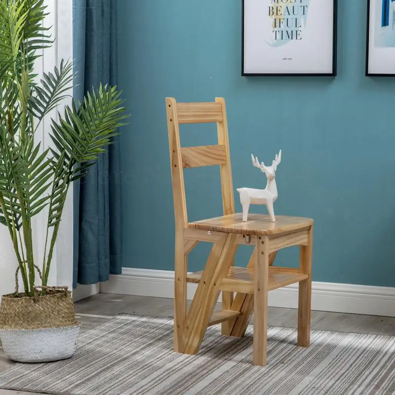 Складная лестница из массива дерева бытовой складной лестничный стул полностью