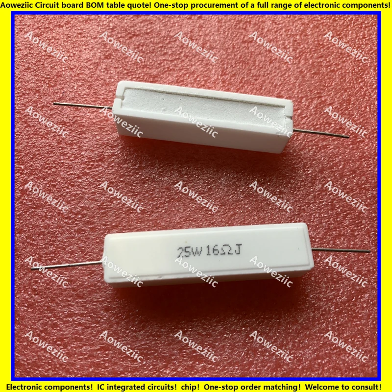 10 шт. 25 Вт 16 Ом 25W16RJ 25W16ΩJ 25W16R 16ohm RX27 горизонтальный цементный резистор керамическое