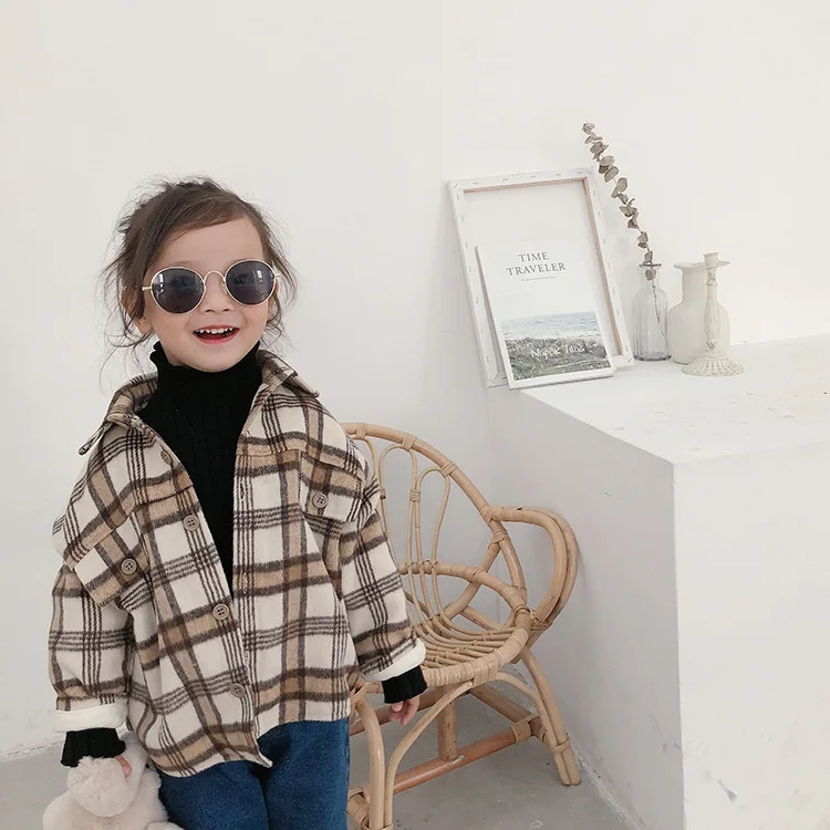 Детская Повседневная бархатная блузка с длинным рукавом теплая утолщенная