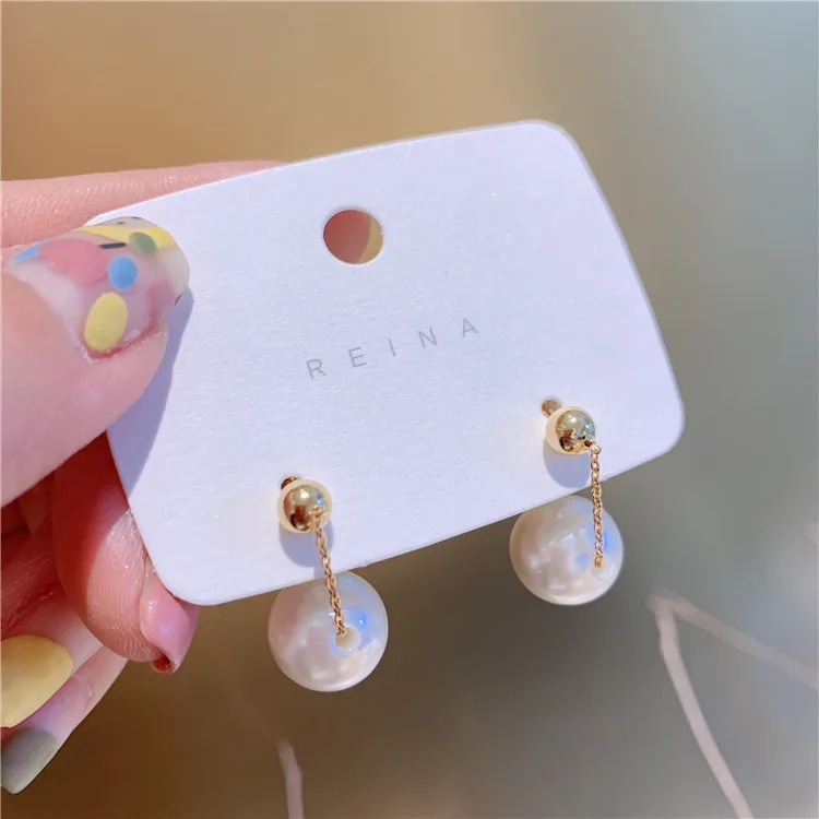 Классические имитация жемчуга круглые Женские Висячие серьги сладкий жемчуг