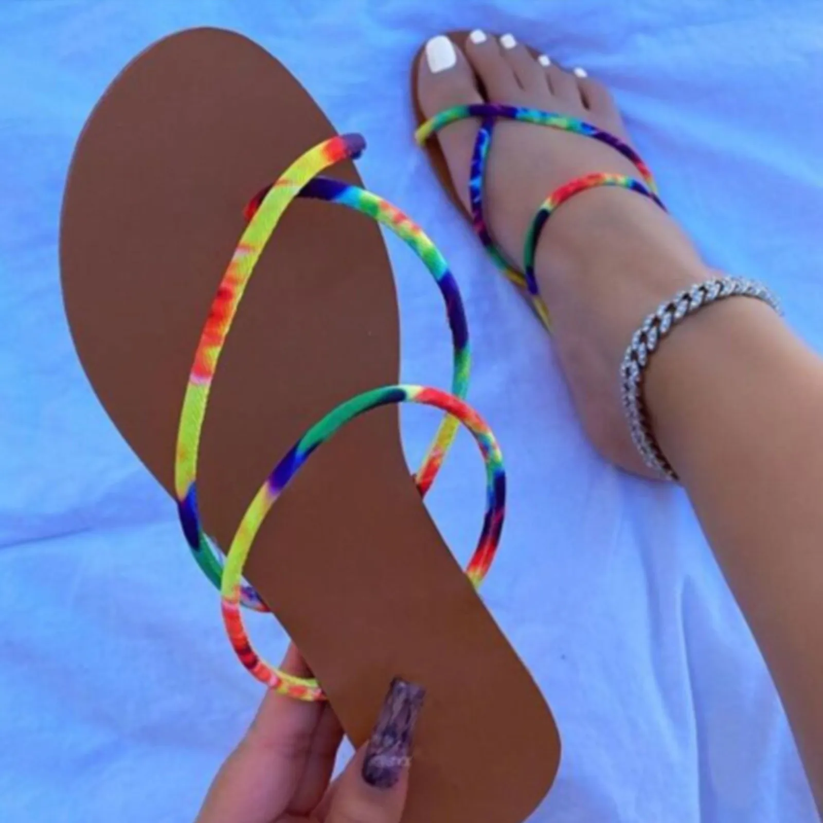 

Ladies Sandals Flat Slippers Women's Shoes 2021 Summer Sandals Ladies Flip-Flops Summer New Beach Shoes Sandals