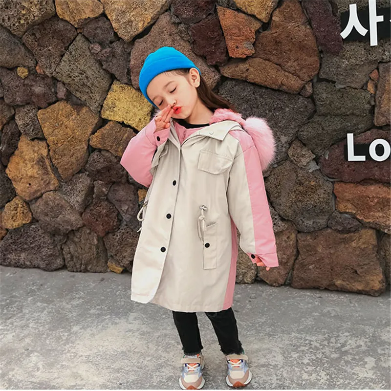 

New Autumn / Winter Kids Parker Fur Coat Rabbit Otter Fur Coat Outerwear Sweetheart Fox Fur 2021 Fashion Natural Boy / Girl