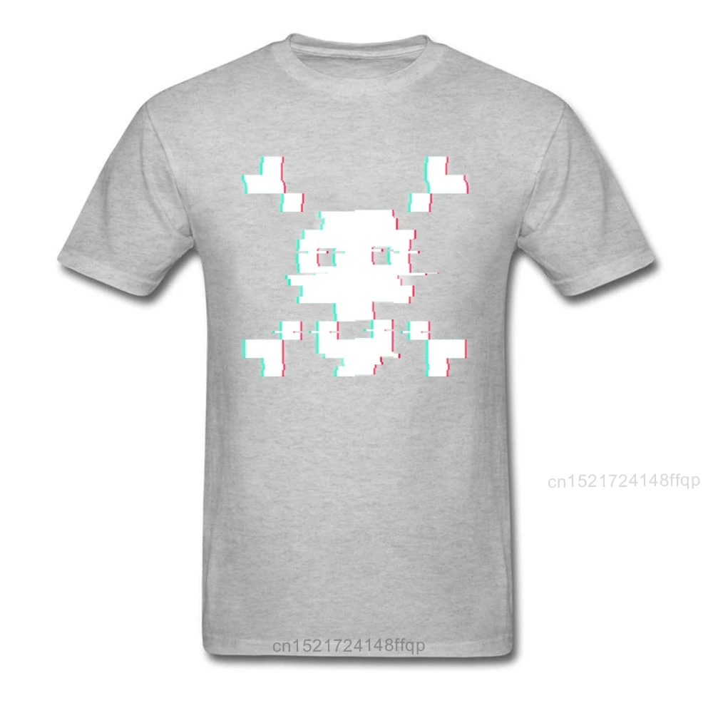 Мужская хлопковая футболка Funk Skull Distort черные и белые топы в стиле хип-хоп