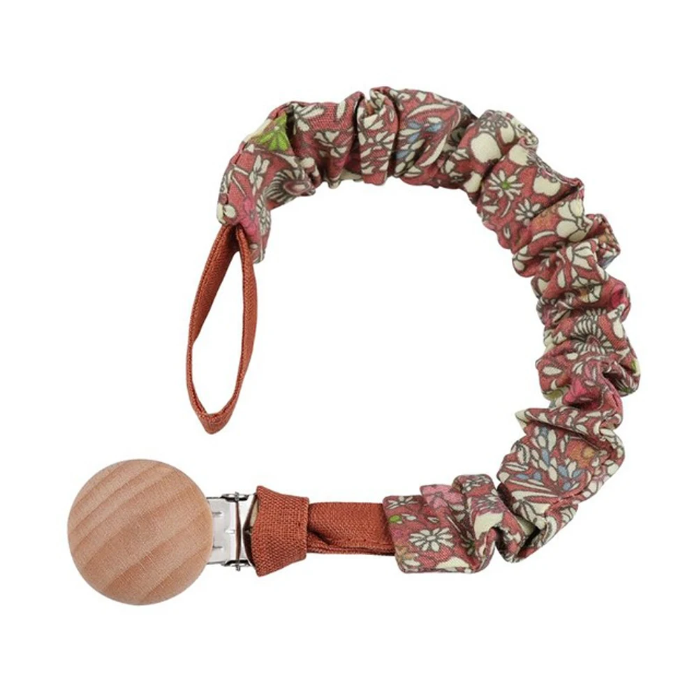 

Baby Cotton Pacifier Chain Beech Wood Pacifier Clip Infant Teething Toys Holder For Nipples Baby Teether Pacifiers Leashes