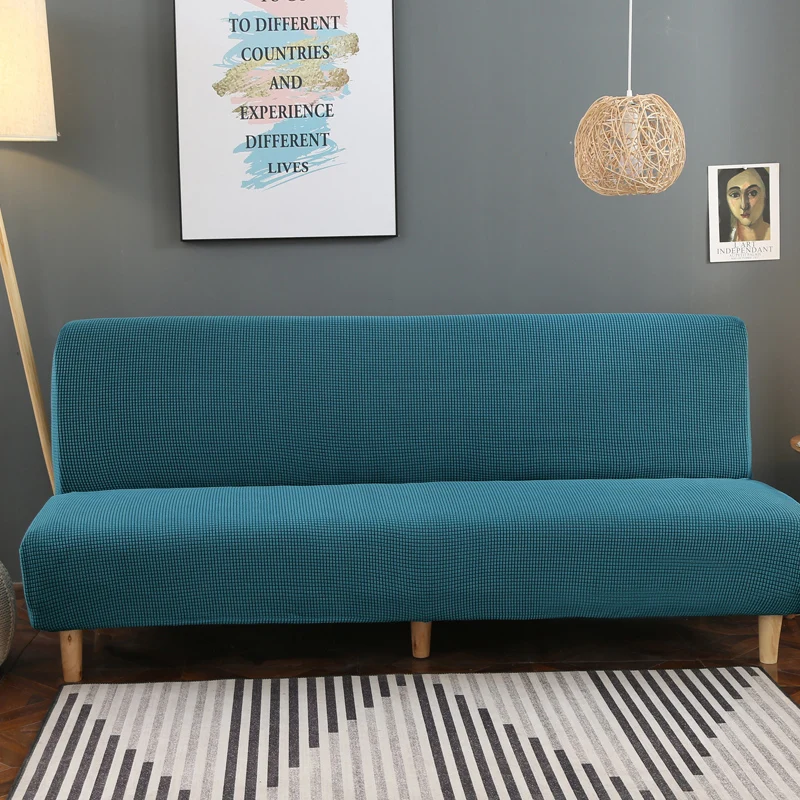 

Покрывало для дивана синего цвета, эластичное Полноразмерное складное покрывало для кровати, однотонное покрытие для дивана, выдвижной под...