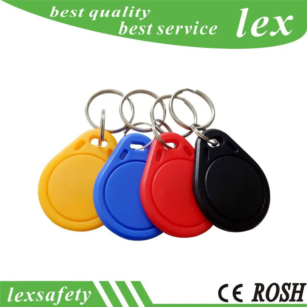 

100 pcs/lot RFID Original S50 ABS 13.56Mhz 1K keychain ISO 14443A IC Proximity Keyfob Ring Tags Key Fob