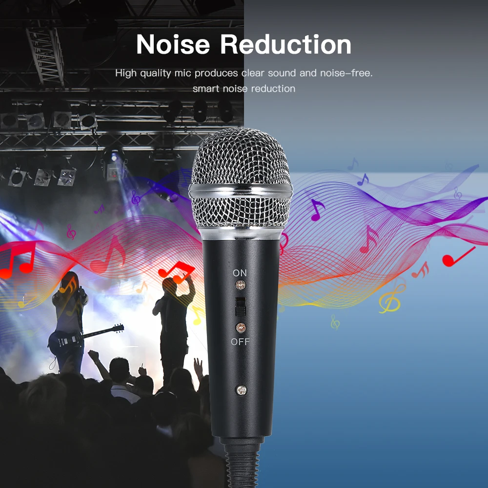 Wired Condenser Microphone Audio 3.5mm Studio Mic Vocal Recording KTV Karaoke with Stand for PC Phone | Электроника