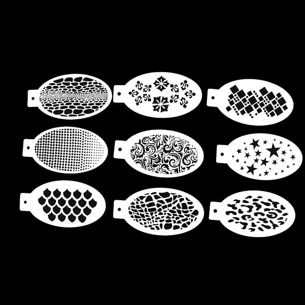 Bowitzki 9 шт. многоразовый уход за кожей лица Краски Трафареты для тела ing Макияж