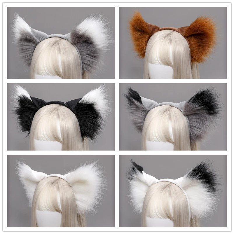 

Women Kawaii Anime Hair Hoop Long Furry Animal Cat Ears Headband Lolita Festival Party Headpiece Cosplay Cos