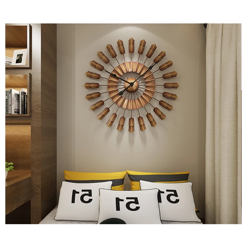 24 дюймовые железные настенные часы бесшумные большие украшение для дома офисный