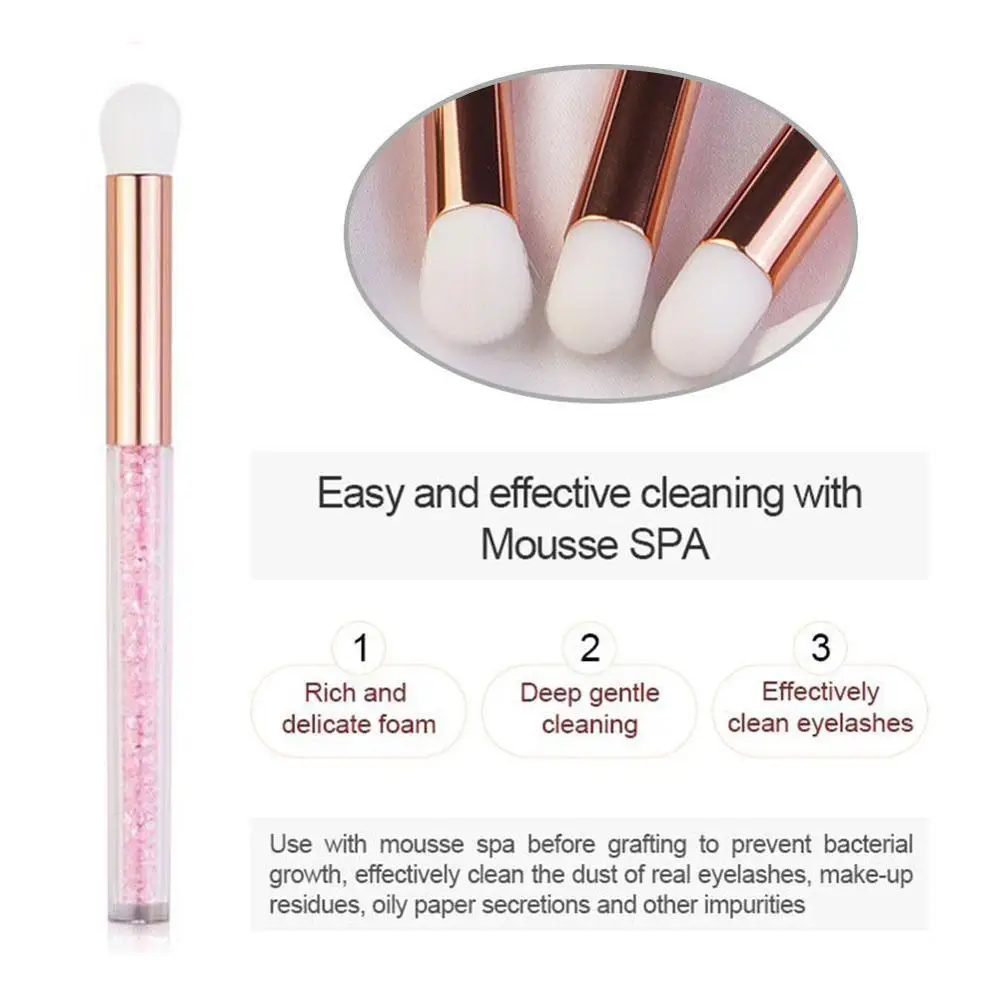 

New Crystal Eyelash Cleaning Brush For Eyelash Extensions Tools Cleanser Washing Makeup Brush Eyelash Lash Extensions Applicator