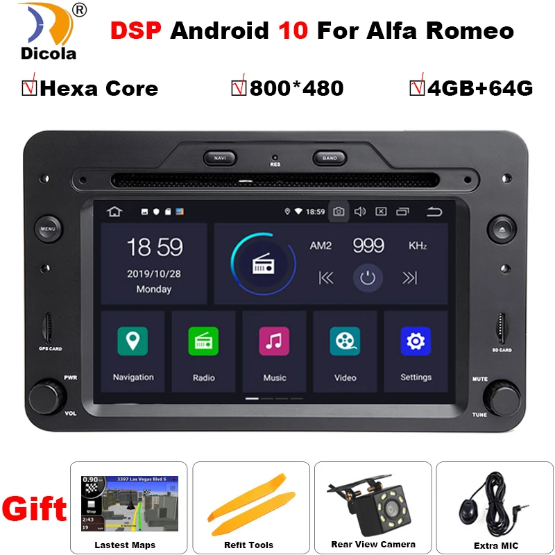 4 + 64G Android 9 0 gps навигации Авторадио для Alfa Romeo 159 Brera паук Sportwagon 2006 dvd плеер