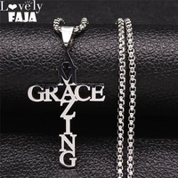 grace amazing cross stainless steel necklace womenmen pendant necklace the wheel of fortune jewelry cadenas mujer n1197s03