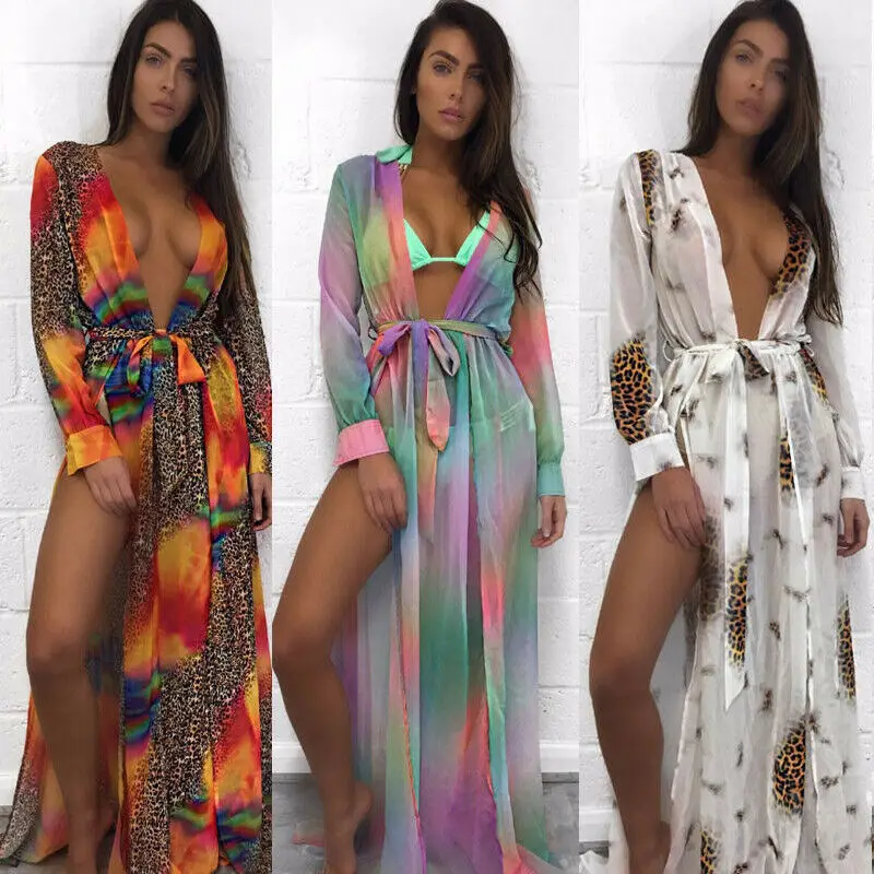 

HOT Sexy Beach Cover Up Women Dress Tunic Pareos Ladies Kaftan Robe Lace-up High Waist Long Cover-up Woman Beach Wear Swimsuit